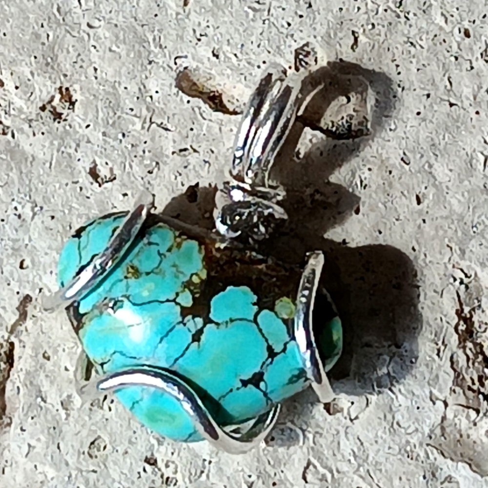 Turquoise Pendant Sterling Silver - Picture 3 of 12